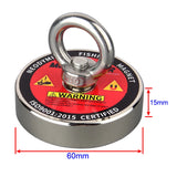 120KG Vertical Srong Neodymium Lifting Magnet Set 10M  Rope Permanant Pot Magnet D60mm Outdoor Funny Tools Fishing